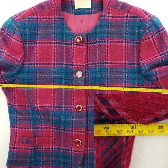 Pendleton Vintage Made USA Blazer Jacket Plaid Virgin Wool Women 16 Dry Cleaned - Picture 8 of 15